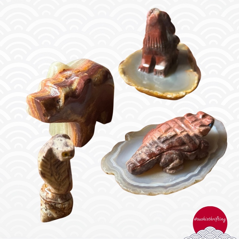 4pc Stone Animal Set - Picture 4 of 16